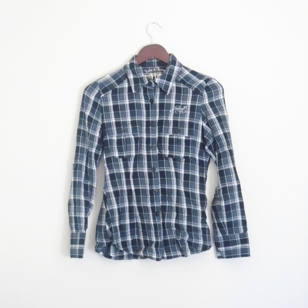 Seven7 brand small plaid Button-down